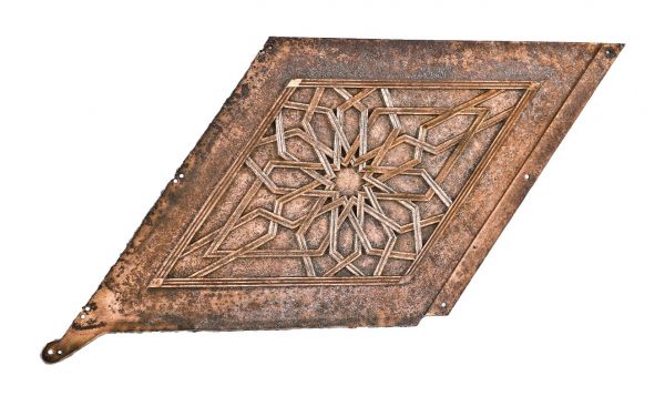 historically important original 19th century single-sided john root-designed interior rookery building "wainscot" copper-plated cast iron staircase panel