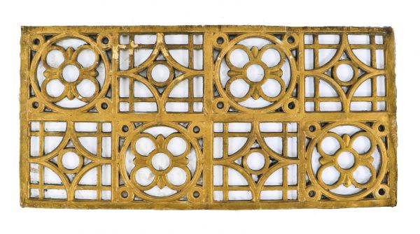 single surviving all original and intact c. 1931 antique american depression era art deco nortown atmospheric theater cast plaster ventilation grille with mostly uniform gold enameled finish 