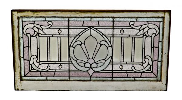 exceptional c. 1892 all original salvaged chicago leaded glass residential american victorian transom window with beveled glass and faceted jewels throughout