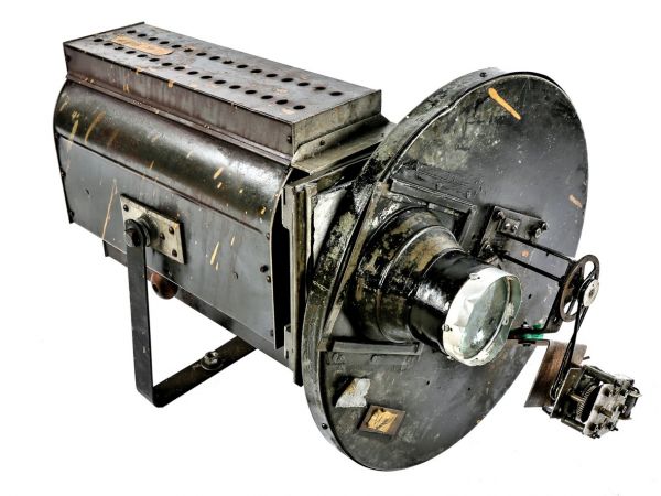 exceptionally rare and fully functional late 1920's original salvaged chicago atmospheric theater motorized brenograph "cloud machine" with intact detachable film wheel 