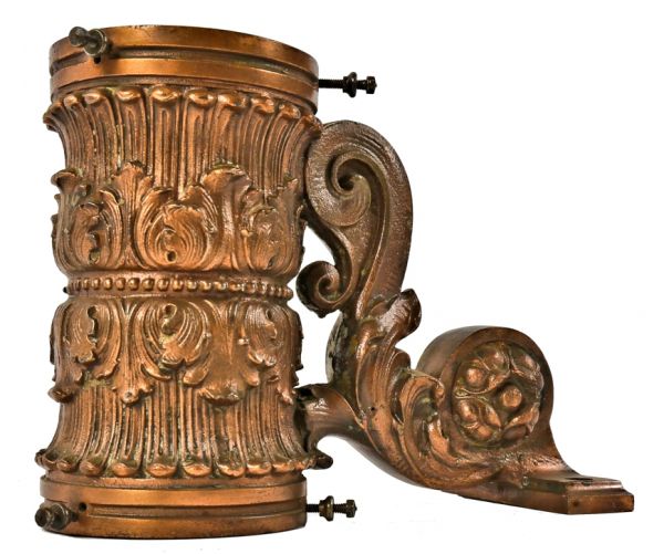 original 1891 historically important copper-plated ornamental cast iron schiller building or garrick theater interior lobby elevator floor indicator light
