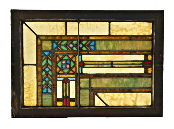 all original and intact early 20th century prairie school style leaded art glass logan square masonic temple "american hall" interior skylight