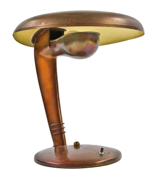 highly sought after c. 1940's american streamlined style model no. 60243 normandy bronze-plated reinecke designed table lamp