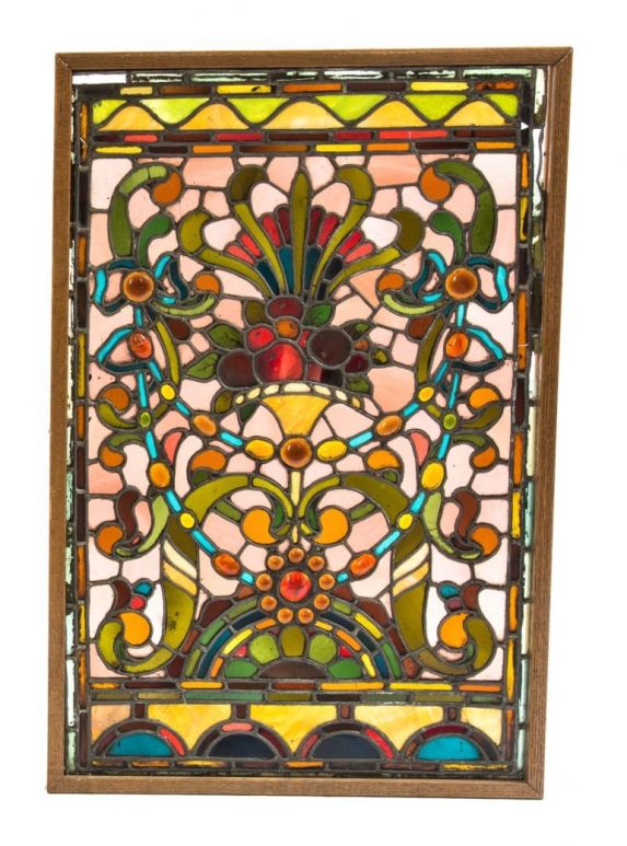 single historically important all original burnham and root salvaged chicago palmer v. kellogg mansion high victorian richly colored stained glass window  