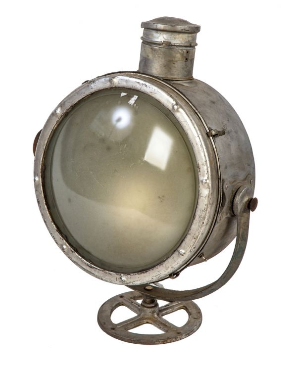 highly sought after refinished antique american industrial fully adjustable salvaged theater brushed metal major brand spotlight with single internal socket 