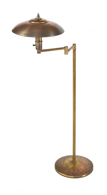 Dialoog feedback prinses hard to find original c. 1930's american art deco style streamlined style  brass faries "guardsman" floor lamp with swivel arm and weighted base
