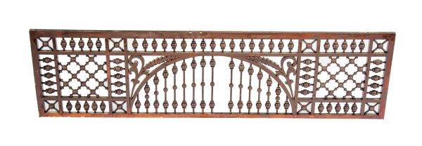 oversized original 19th century solid oak wood interior residential salvaged chicago double-sided fretwork panel with stick-and-ball field pattern and scrollwork   