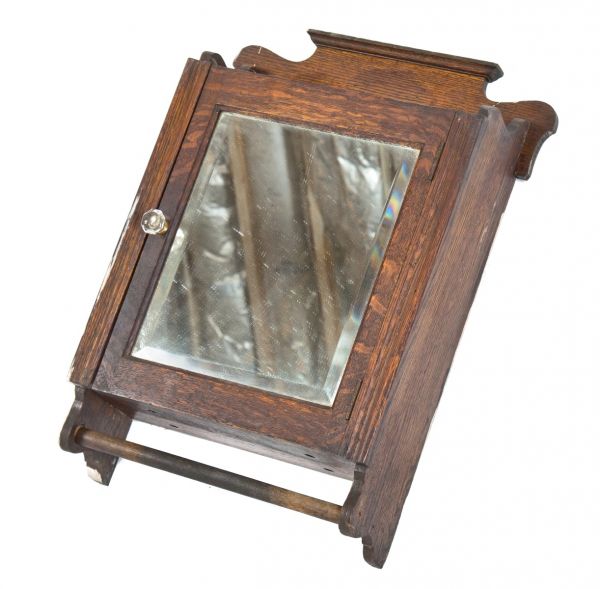 Well Crafted All Original Early 20th, Vintage Wooden Medicine Cabinet With Mirror