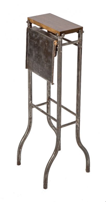 early 20th century antique american medical freestanding hospital operating room sterilizer stand with hinged leaf  