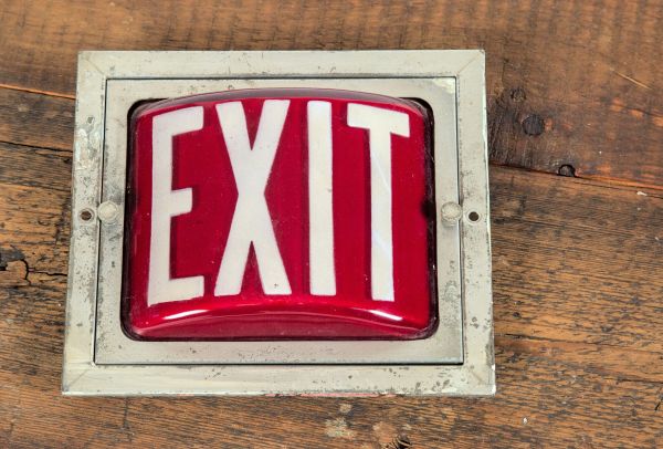 Huge EXIT WAY OUT Metal Signs Vintage Movie Theater Industrial Wall Decor 