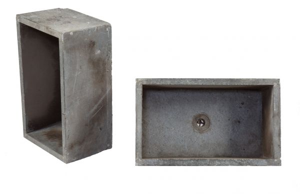 heavy duty salvaged chicago intact public school laboratory box-shaped soapstone sink with a centrally located drain hole