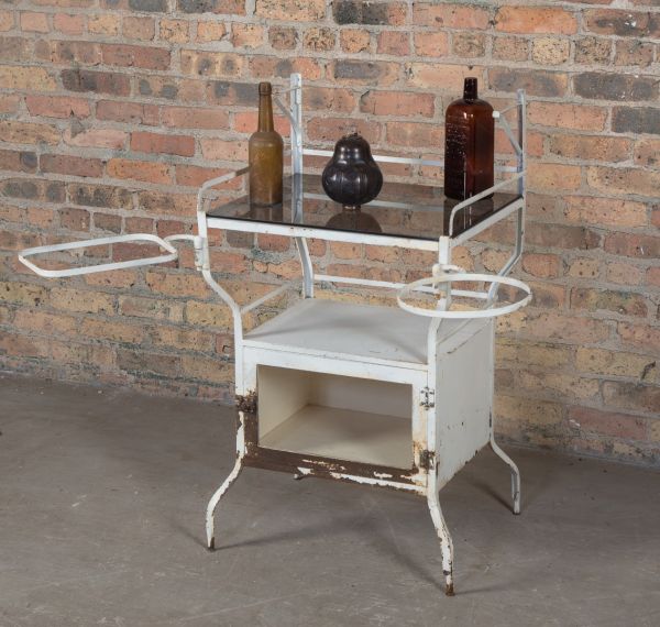 hard to find original multi-tier frank s. betz early 20th century salvaged chicago hospital operating room workstation 