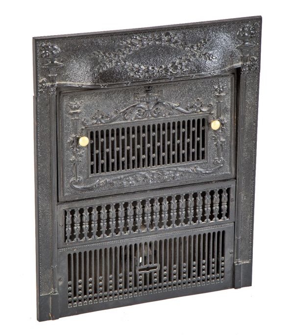 original and intact 19th century salvaged chicago refurbished dawson brothers gas insert with detachable summer cover