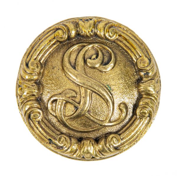 historically-important original holabird and roche-designed lasalle hotel monogrammed cast brass guestroom doorknob 