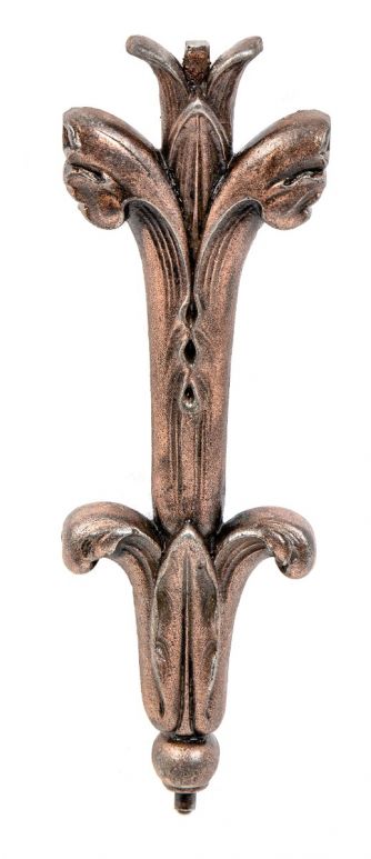 single original historically-important copper-plated cast iron elevator door ornament salvaged from henry ives cobb's federal building (1905)