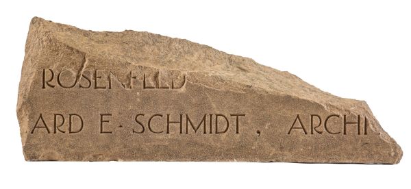 lightly incised bedford limestone salvaged chicago 1907 michael reese hospital cornerstone fragment 
