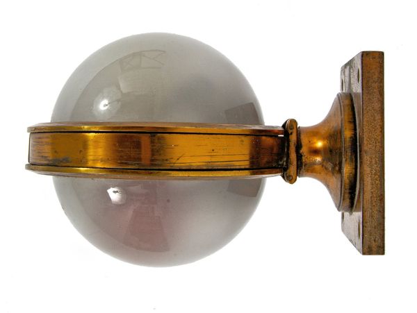 original william drummond-designed heavy cast brass rookery building elevator light with frosted glass globes