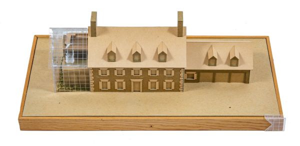 original and largely intact 1980s-1990s stanley tigerman house model comprised of basswood 