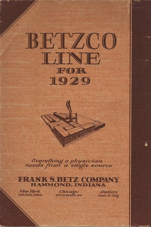 original and highly sought after frank s betz company's 1929 "everything a physician needs from a single source" illustrated medical catalog