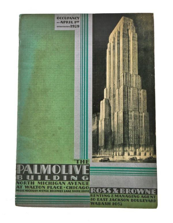 rare all original and well-maintained historically important palmolive building softbound profusely illustrated dedication booklet 