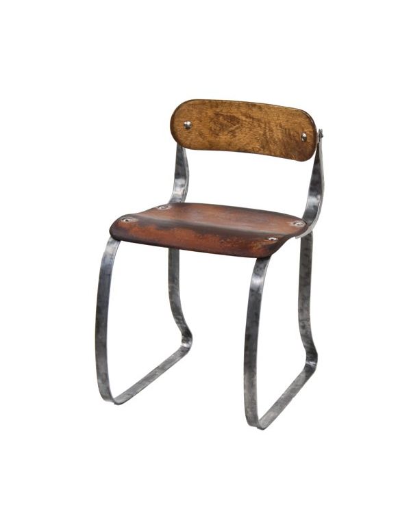 vintage american industrial original art deco streamlined ironing school sperlich posture chair with contoured backrest