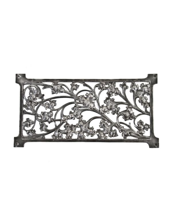original and remarkably detailed late 19th century ornamental cast iron fisher building elevator door panel or screen with allover leafage 