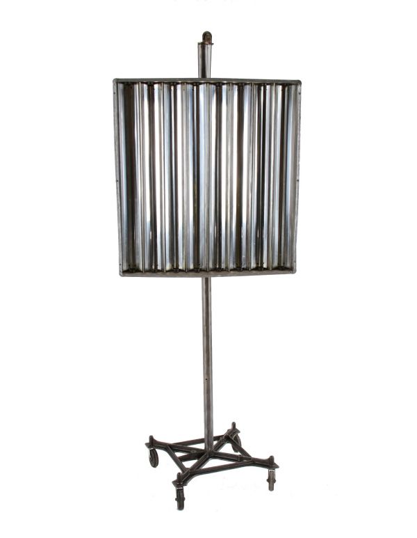 original largely intact c. late 1940's vintage american industrial perkins "hi-power" mobile photo studio fluorescent light stand unit