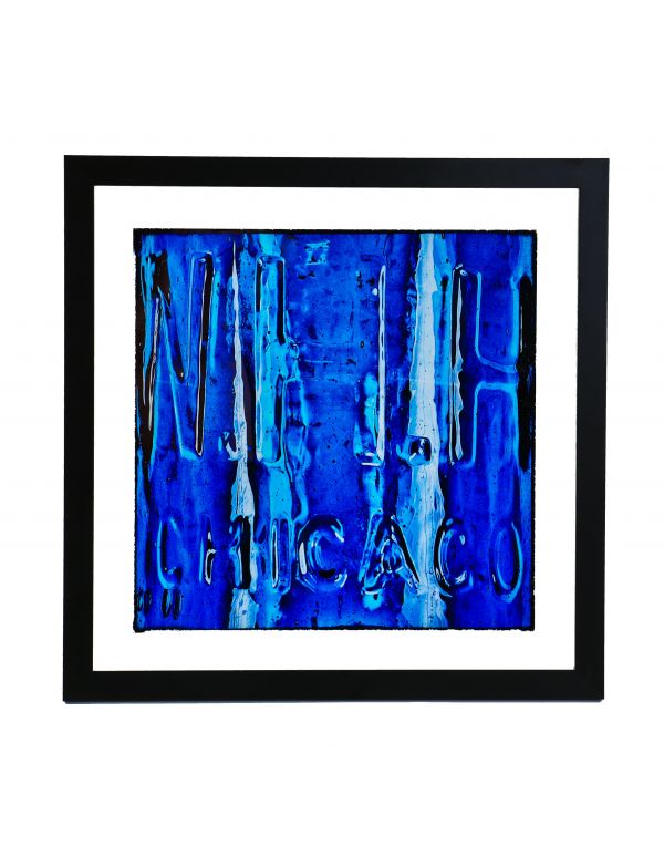 original limited edition large-sized matted digital photographic print entitled "w.h.h." with black enameled professional custom-built wood frame and clear plate glass