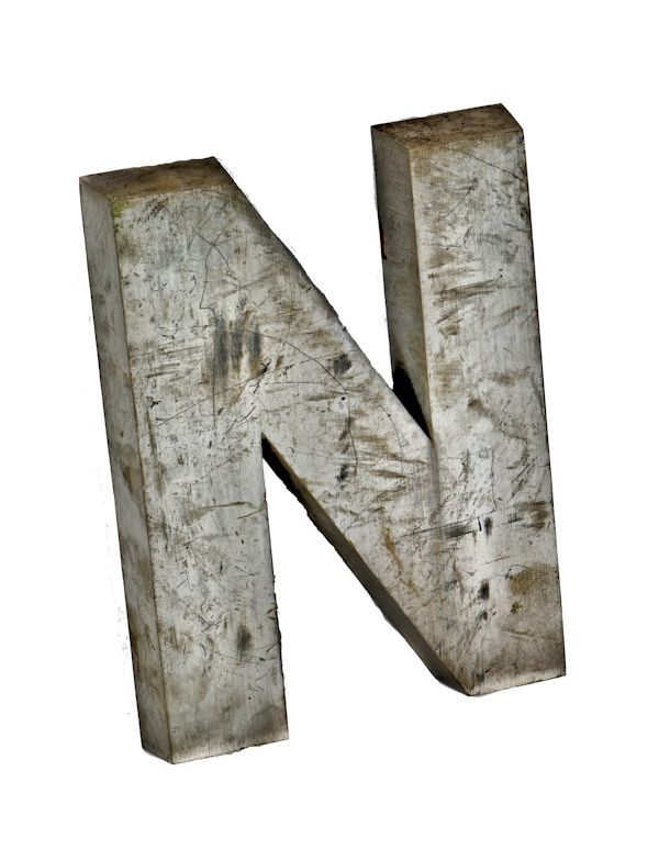 A7 Details about   15" Antique letter N from 1920's bank building sign beautiful bronze brass 