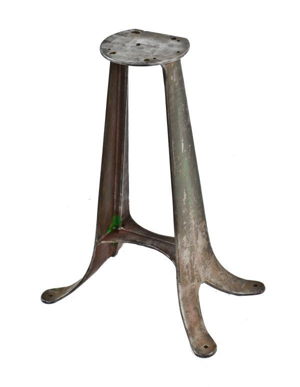 original early 20th century antique american industrial unornamented cast iron four-legged low-lying factory machine base with flared stationary feet