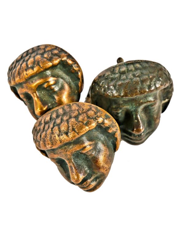 original early 20th century ornamental cast bronze african tribal head doorknobs salvaged from the spanish revival style william vanderbilt mansion 