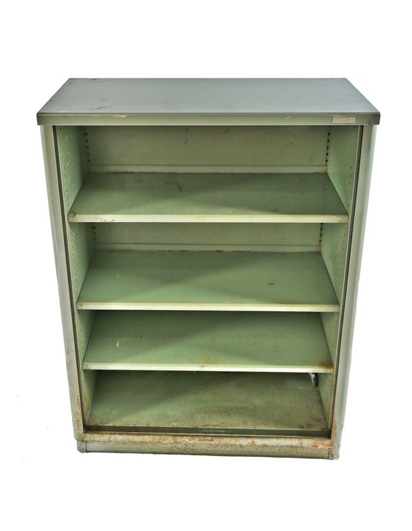 Metal Shelves And Sliding Glass Doors, Old Metal Bookcase Industrial