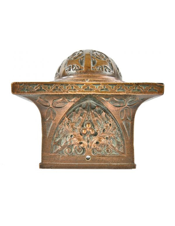 historically-important museum quality documented ornamental copper-plated cast iron interior schlesinger & mayer staircase newel post dome-shaped cap 