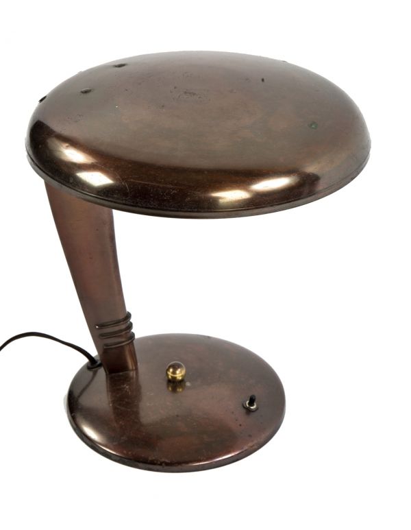 highly sought after c. 1940's original and intact american streamlined style model no. 60243 normandy bronze-plated reinecke designed table lamp