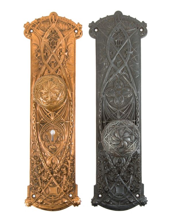 louis h. sullivan-designed ornamental cast iron and bronze guaranty building doorknobs and matching backplates