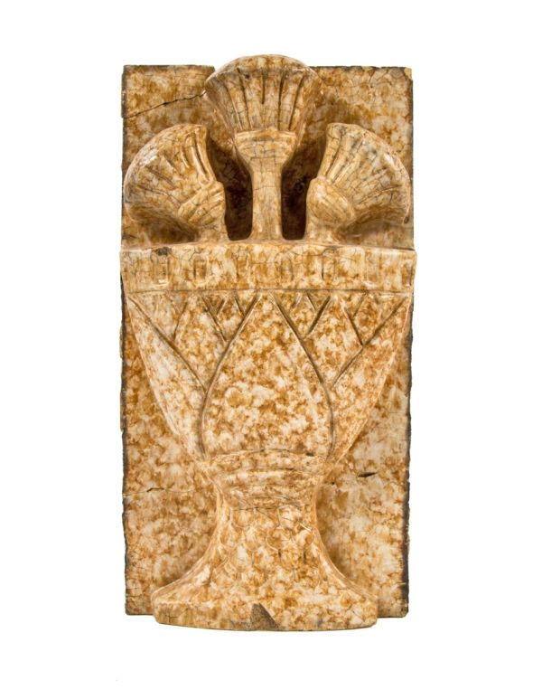 historically important all original mottled brown walter bailey-designed egyptian revival style exterior terra cotta pane from the knights of pythias building 