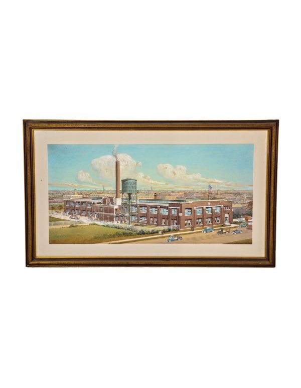 museum quality historically important c. 1927 all original parisian novelty company framed watercolor architectural rendering executed by architect h.d. jenkins 