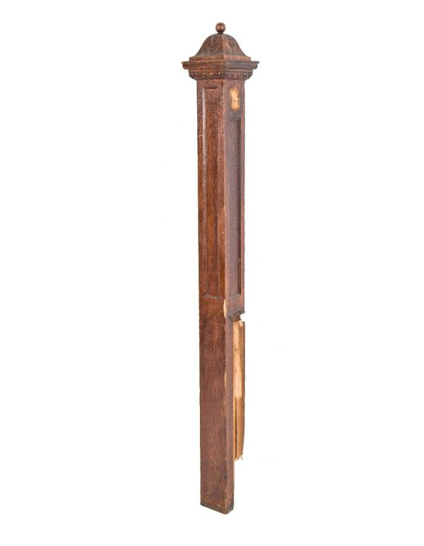 late 19th century original salvaged chicago carved oak wood interior residential new post with ball finial 