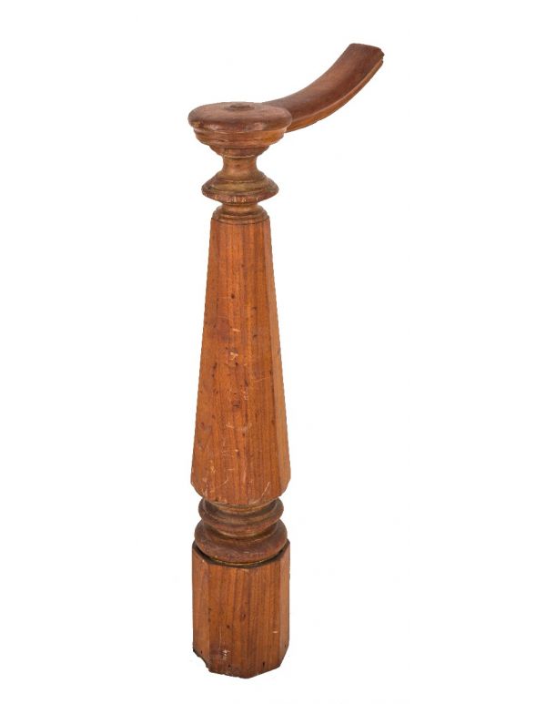 historically-important c. 1855 salvaged chicago john kent russell house solid cherry staircase newel post with original top 