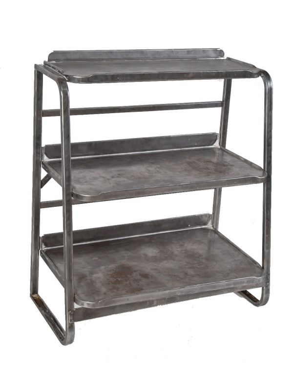 refinished brushed metal salvaged chicago vintage salvaged chicago filling station three-tier oil can display rack