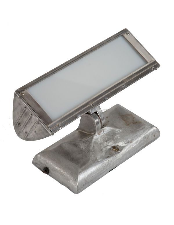 fully functional c. 1940's super streamlined american vintage medical tabletop portable fluorescent light dental x-ray film viewer with tilting lamp head and weighted base