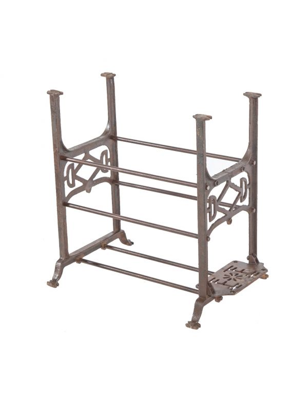 structurally sound and stable 19th or early 20th century reinforced cast iron factory machine shop table base 