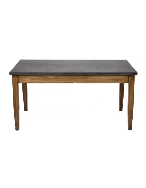 hard to find and highly sought after early 20th century solid slate top salvaged chicago laboratory workbench or table
