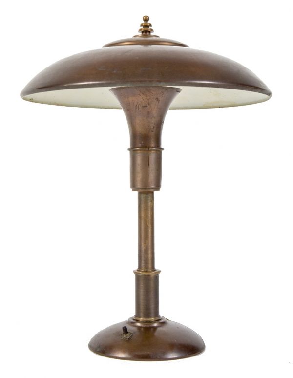 Penetratie zwak worm all original american art deco machine age faries streamlined style table  lamp with original normandy bronze finish