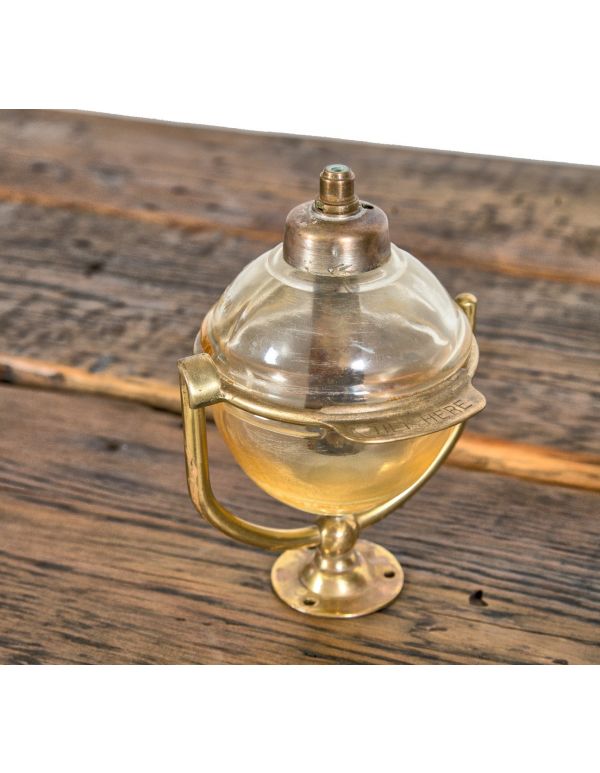 highly sought after all original and intact early 20th century brass-plated beau brummel soap dispenser 