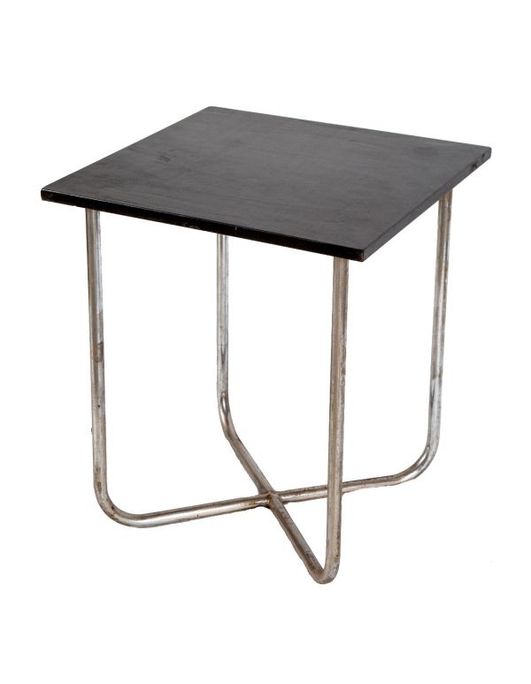 depression-era american art deco streamlined style royal metal tubular steel table with chrome-plated finish 