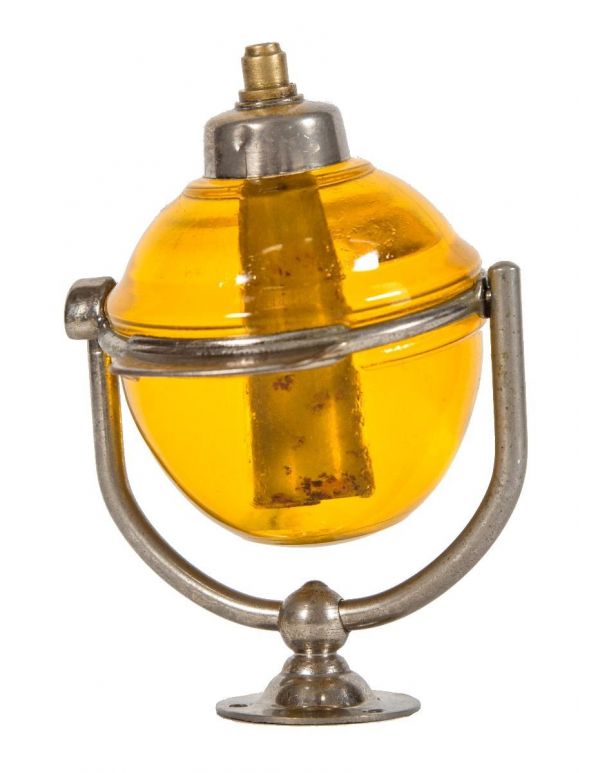 late 19th or early 20th century fully functional salvaged chicago "beau brummel" glass orb tilting soap dispenser