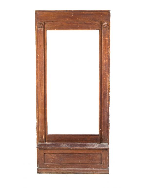 hard to find all original dated 1917 varnished solid oak wood salvaged chicago narrow pier mirror with hinged cover seat