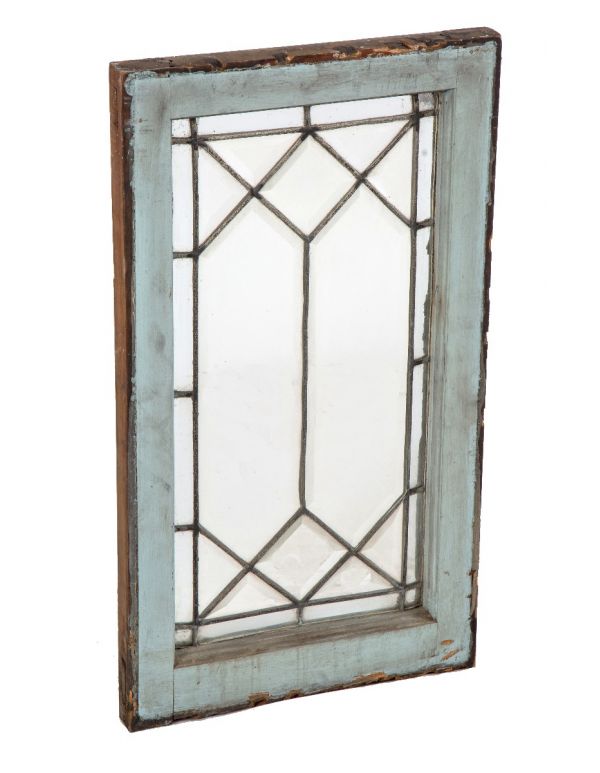 all original and intact turn of the century salvaged chicago beveled edge residential "picket fence" window 
