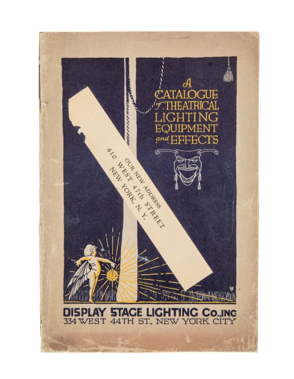 rare early 20th century softbound "theatrical lighting equipment and effects" product catalog for the display stage lighting company